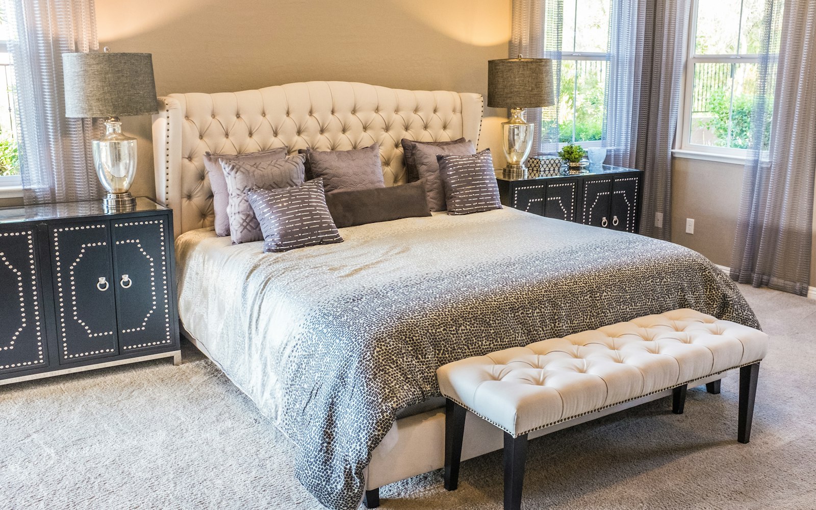 Bedroom after solar film — softer, glare-controlled light