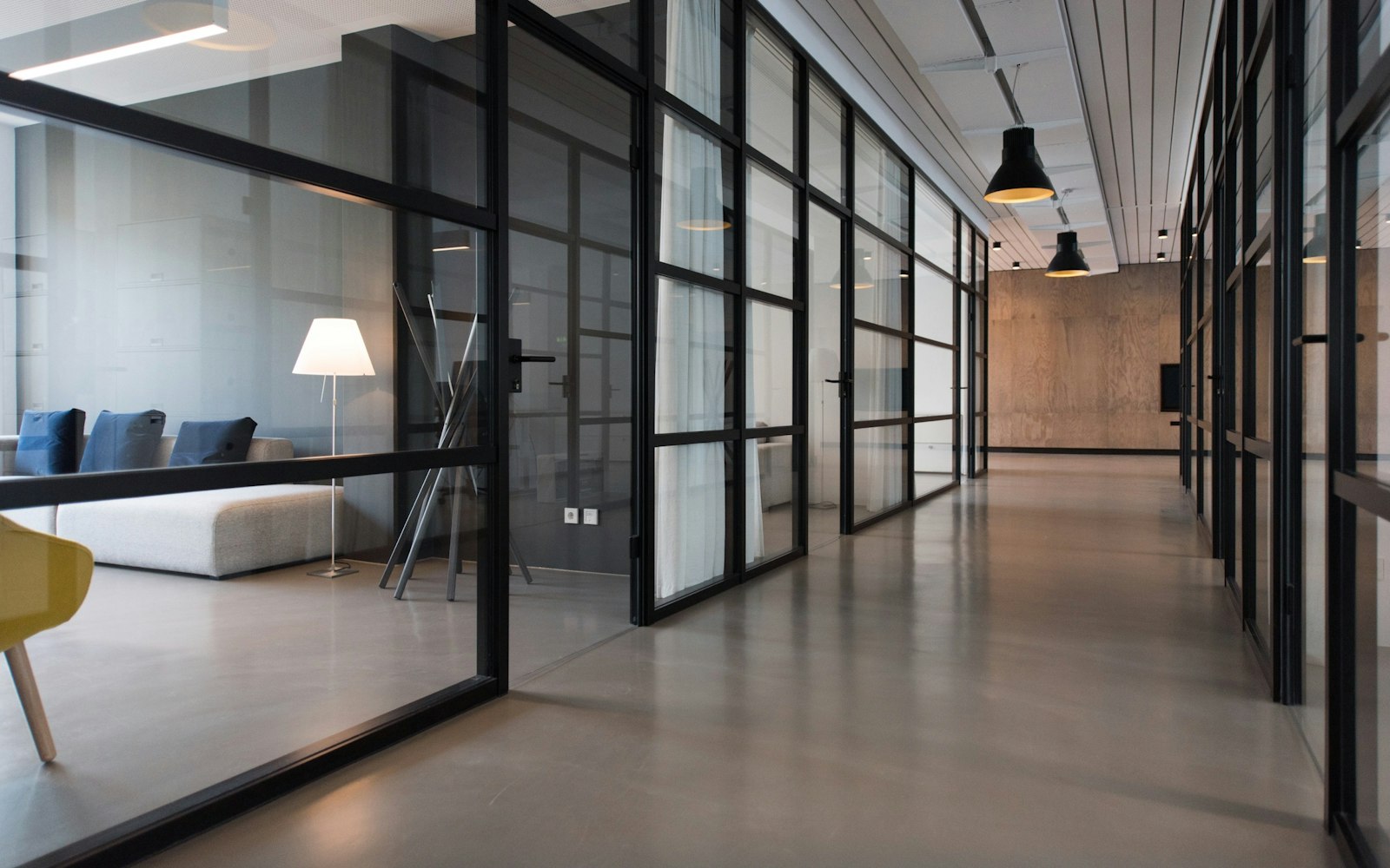 Office partition after frosted logo glass film